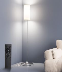 Silver LED Dimmable Standing Floor Lamp  with Foot Switch, Remote and Custom Color Temperature