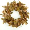20" Handcrafted Fall Wreath Adorned with Brown Magnolia Leaves and Pomegranate Berries