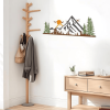 Colorful Minimalist Mountain Wall Art. Metal 15.7" x 5.3" Wall Decor.