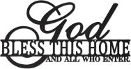 “God Bless This Home” Farmhouse Style Rustic Metal Sign.