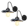 2-Pack Solar Farmhouse Outdoor Gooseneck Barn Sconce. Three Lighting Modes and Motion Sensor. E27 Bulb Compatible