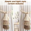 2 Pcs Handmade Magnetic Wooden Bead Curtain Tassel Tiebacks.