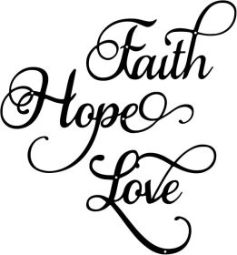 3 Pieces Faith Hope Love Rustic Vintage Farmhouse Metal Inspirational Black Letters Sign Art
