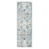 6' x 2' Distressed Vintage Blue/Beige Runner Rug. Non-Slip, Machine Washable.