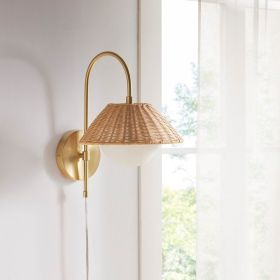 Laguna Rattan Weave Wall Sconce from Ink & Ivy