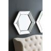 21" x 18" Hexagon Wall Mirror with Traditional Silver Finish