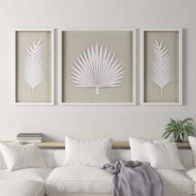 Madison Park Sabal Framed Rice Paper Palm Leaves Wall Décor Set