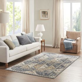 8' x 10' Madison Park Dakota Tile Area Rug. Medium pile. Slide-Preventative Transparent sprayed latex reverse.