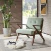 INK+IVY Rocket Lounge Light Green And Solid Wood Frame Accent Chair