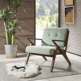INK+IVY Rocket Lounge Light Green And Solid Wood Frame Accent Chair
