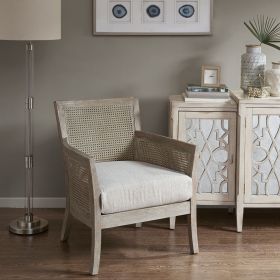 Chic Madison Park Diedra Cane Armchair. Caned Back and Sides, Removable Cushion.