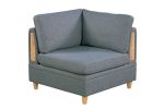 Dorris Fabric Steel Color Cushion Wedge Chair with Wooden Legs