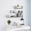 Set of 3 Grey Wood floating Shelves. Small, Medium, Large