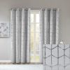 Total Blackout Metallic Print Curtain Panel with Grommet Top