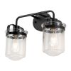 Set of 2 Wall Sconces with Clear Glass Lampshades