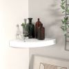 9.8" White High Gloss Floating Corner Shelf