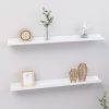 Set of 2 Hanging Shelves. White High gloss