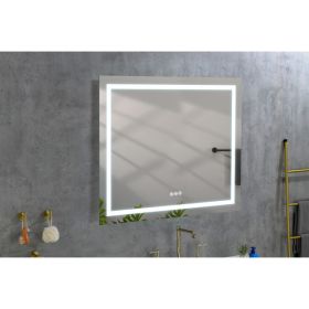 36” x 36” LED Wall Mounted Bathroom Vanity Mirror - 3 Colors. Anti-Fog, Frontlit and Backlit, with Smart Touch Button and Memory Function.