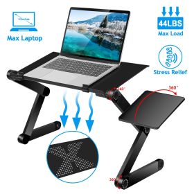 Foldable Laptop Table with Mouse Board. Aluminum Alloy. Use it at Home or for Travel