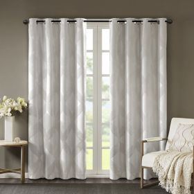 1 Piece Ogee Knitted Jacquard Total Blackout Curtain Panel