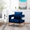 Lenola Contemporary Upholstered Accent Arm Chair in Blue