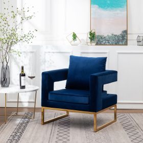 Lenola Contemporary Upholstered Accent Arm Chair in Blue