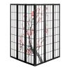 Room Divider, 6 Panel Japanese Room Divider Screen, Wood Folding Privacy Screen Indoor, Japanese Partition Portable Decoration Dividers