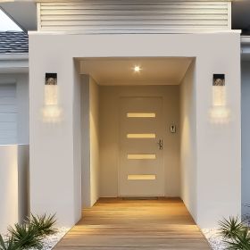 Outdoor Waterproof Transparent LED Crystal Wall Sconces. Supports Multiple Types of Light Bulbs -12W Bulb Included for Each Lamp (2 pack)