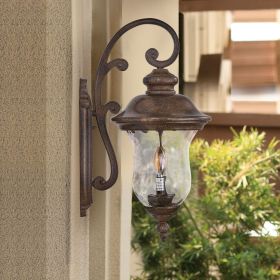 22”h Vintage Outdoor Weatherproof Wall Sconce, with Clear Glass Lampshade