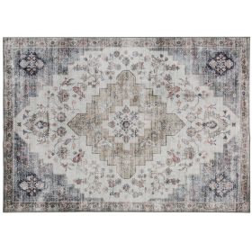 4'x6' Vintage Machine Washable Area Rug. Non-Slip.