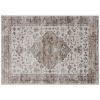 4’ x 6’ Tan Vintage Area Rug, Machine Washable, Non-Slip.