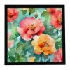 Square, 8” x 8” Ready-to-Hang Georgia Cherokee Rose Watercolor. Framed Metal Print Wall Art.