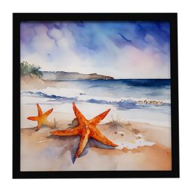 8” x 8” Starfish Wall Art. Framed Metal Print Ready to Hang