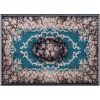 Floral Blue and Floral Vintage Area Rug. Non-Shedding Surface and Anti-slip Bottom