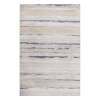 LOOM & LUXE Stain Resistant Area Rug 8' X 10' Ivory/Blue Striped. Non-Shedding