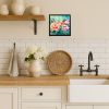 8” x 8” Watercolor “Indiana Peonies” Framed Metal Print, Ready to Hang