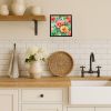 Square, 8” x 8” Ready-to-Hang Georgia Cherokee Rose Watercolor. Framed Metal Print Wall Art.