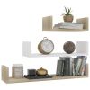 Set of 3 White Engineered Wood Shelves. Large, Medium, Small. Easy to Clean and Durable Engineered Wood.