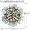 8.3" Grey and Gold Metal Floral Sculpture Wall Art