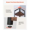 70" Tall 5 Tier Corner Shelf with Metal Frame and Wooden Shelves