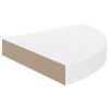 9.8" White High Gloss Floating Corner Shelf