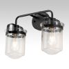 Set of 2 Wall Sconces with Clear Glass Lampshades