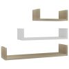Set of 3 White Engineered Wood Shelves. Large, Medium, Small. Easy to Clean and Durable Engineered Wood.