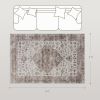 4’ x 6’ Tan Vintage Area Rug, Machine Washable, Non-Slip.