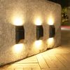 2 Pieces Waterproof Warm White 3000K Outdoor Solar Wall Lights. Suitable for Backyards, Patios, Railings, Pools.