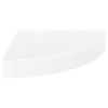 9.8" White High Gloss Floating Corner Shelf