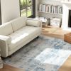 4’ x 6’ Machine Washable Blue Area Rug, Non-Slip Modern Abstract Floor Carpet