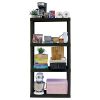 Black 4-Tier 57"H x 14"D x 30"W Plastic Garage Storage Heavy Duty Shelving Unit. 400 lbs Total Capacity