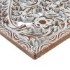 2 Pcs. Botanical Panel Distressed Carved Wood Wall Decor Set