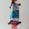 Blue Lotus Hand Painted Chinese Cloth Lantern. Does not include light bulb.